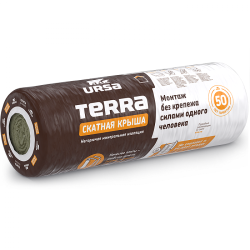 Теплоизоляция Ursa Terra 35 QN Скатная крыша 4500х1200х100 мм 1 мат в упаковке