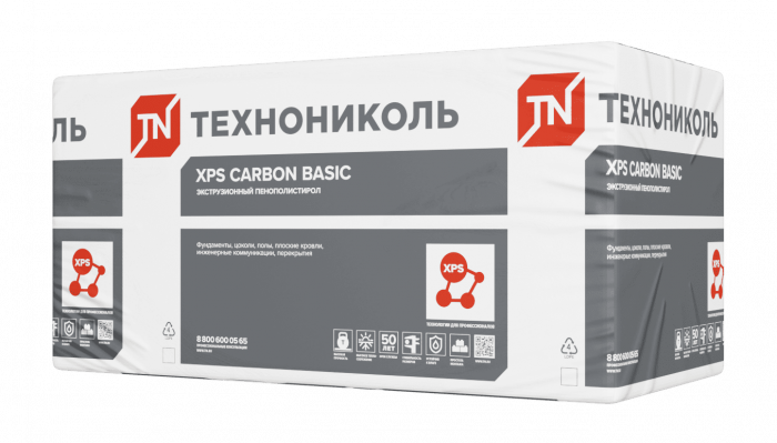 Экструзионный пенополистирол XPS CARBON BASIC 200 / КАРБОН БАЗА 200 1180х580х100-L